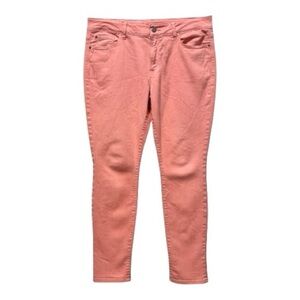 NYDJ Alina Convertible Ankle Jeans Coral Pink Size 16 Lift Tuck Stretch